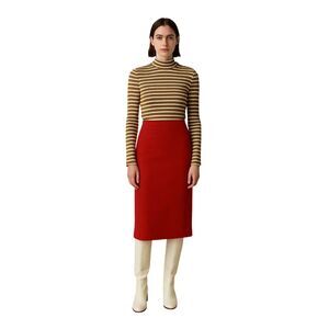 J.Crew Rib Turtleneck Gold Buttons Striped Preppy Nautical